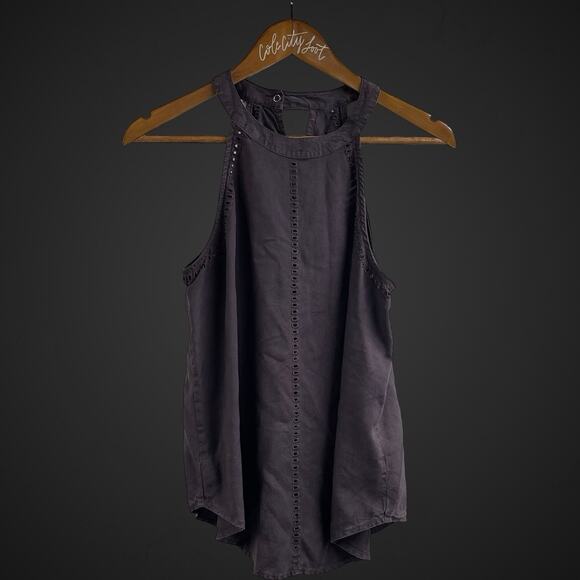 Cloth & Stone Tank Top XS Lyocell Lace Eyelet Trim - Picture 1 of 7